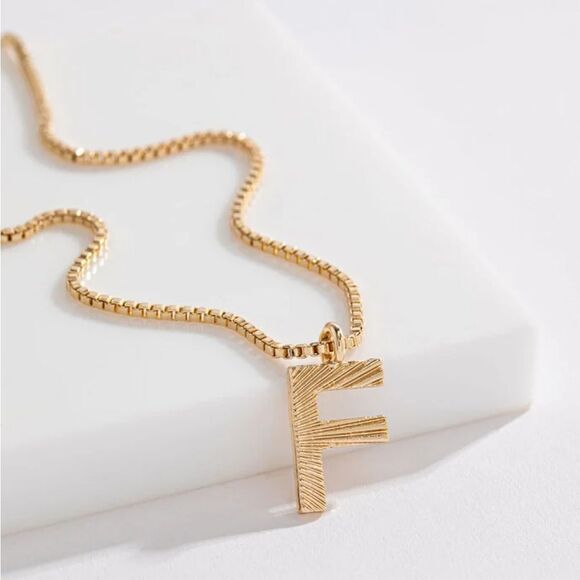 Ricki's New With Tag Gold Monogram Letter F Necklace - Picture 2 of 7